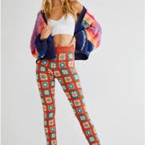 Free People Pants - Free People FLOOK Claire Crochet Leggings Size Large